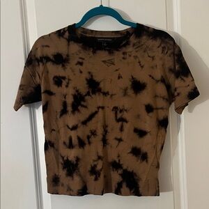 Banana Republic Black and Brown Patterned Crop Top